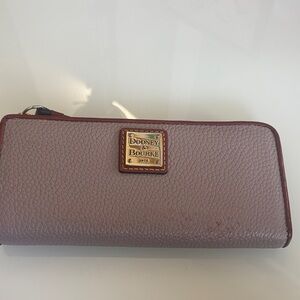 Dooney & Bourke Lavender Wallet with Gold Accents